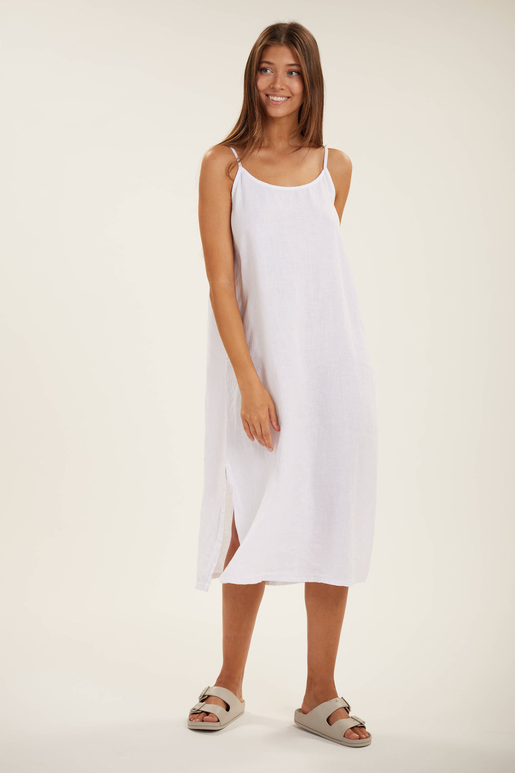 Linen Midi Dress – BECASA