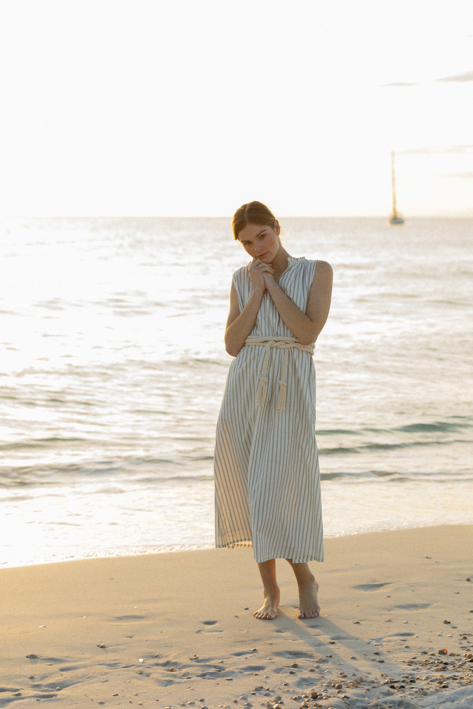 betsy maxi dress egret stripe