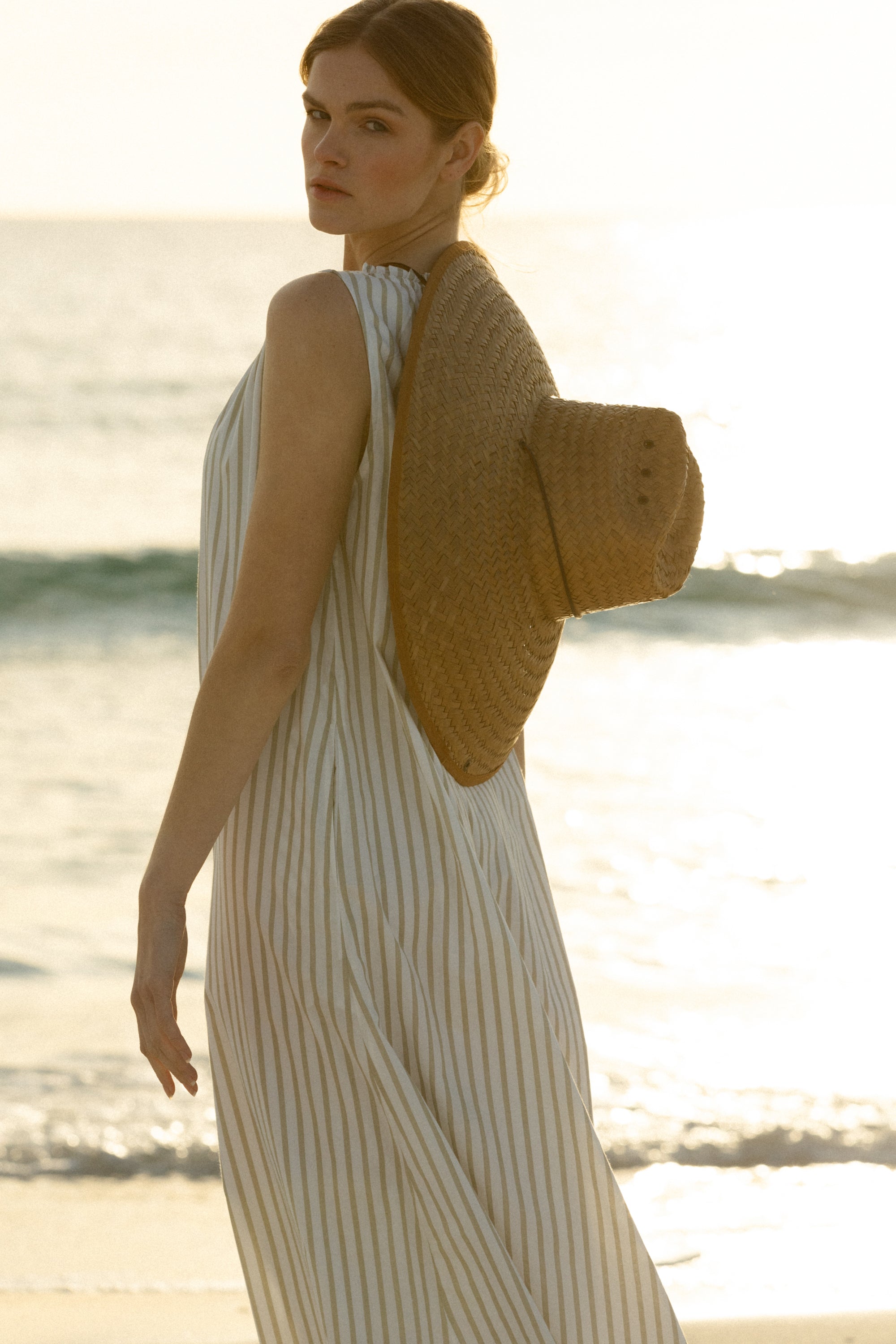 betsy maxi dress egret stripe