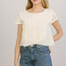 midi fringe top egret