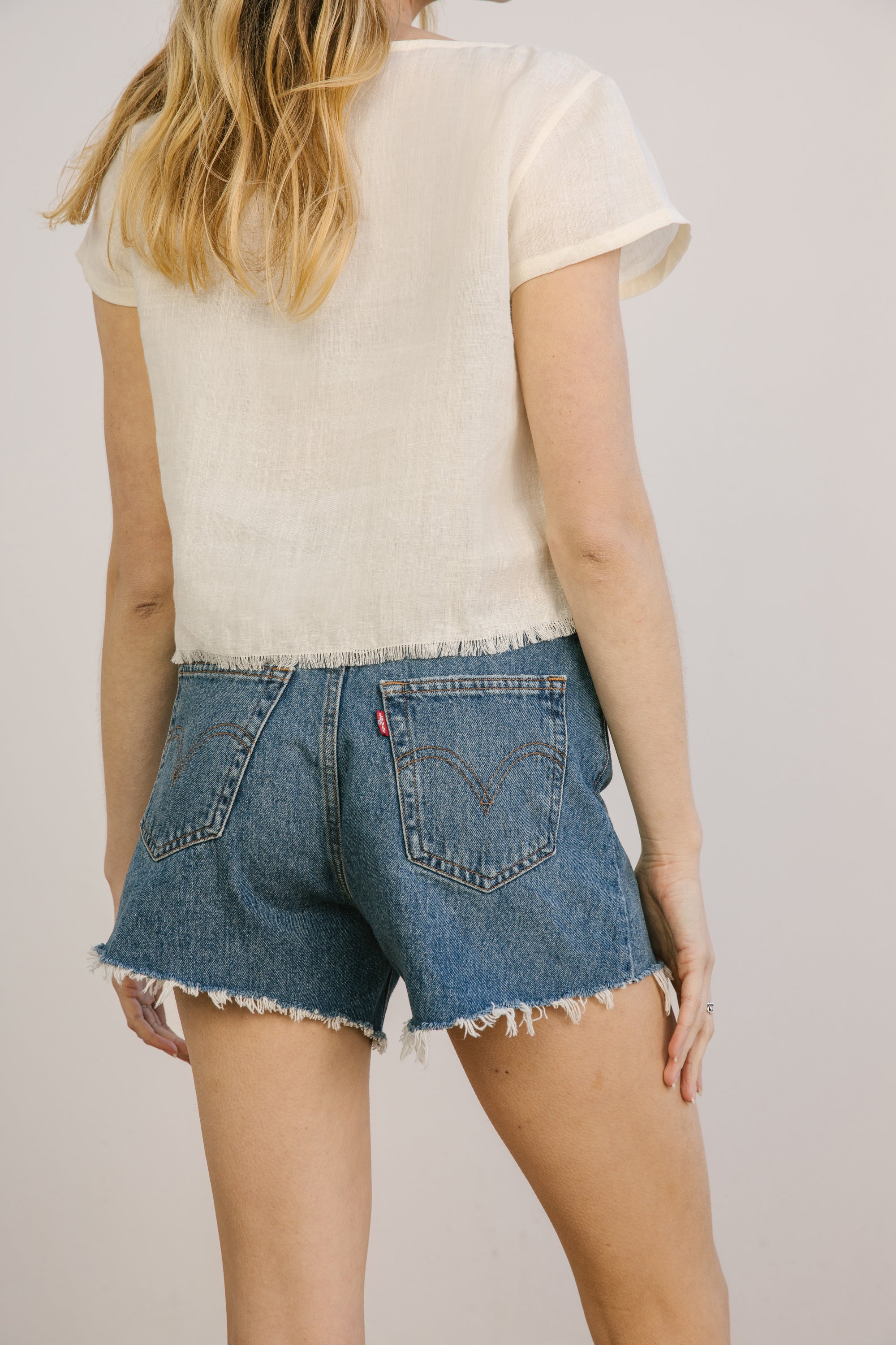 midi fringe top egret