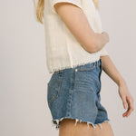 midi fringe top egret