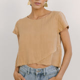 midi fringe top iced latte