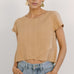 midi fringe top iced latte