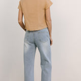midi fringe top iced latte