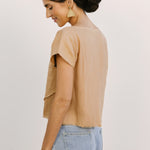 midi fringe top iced latte