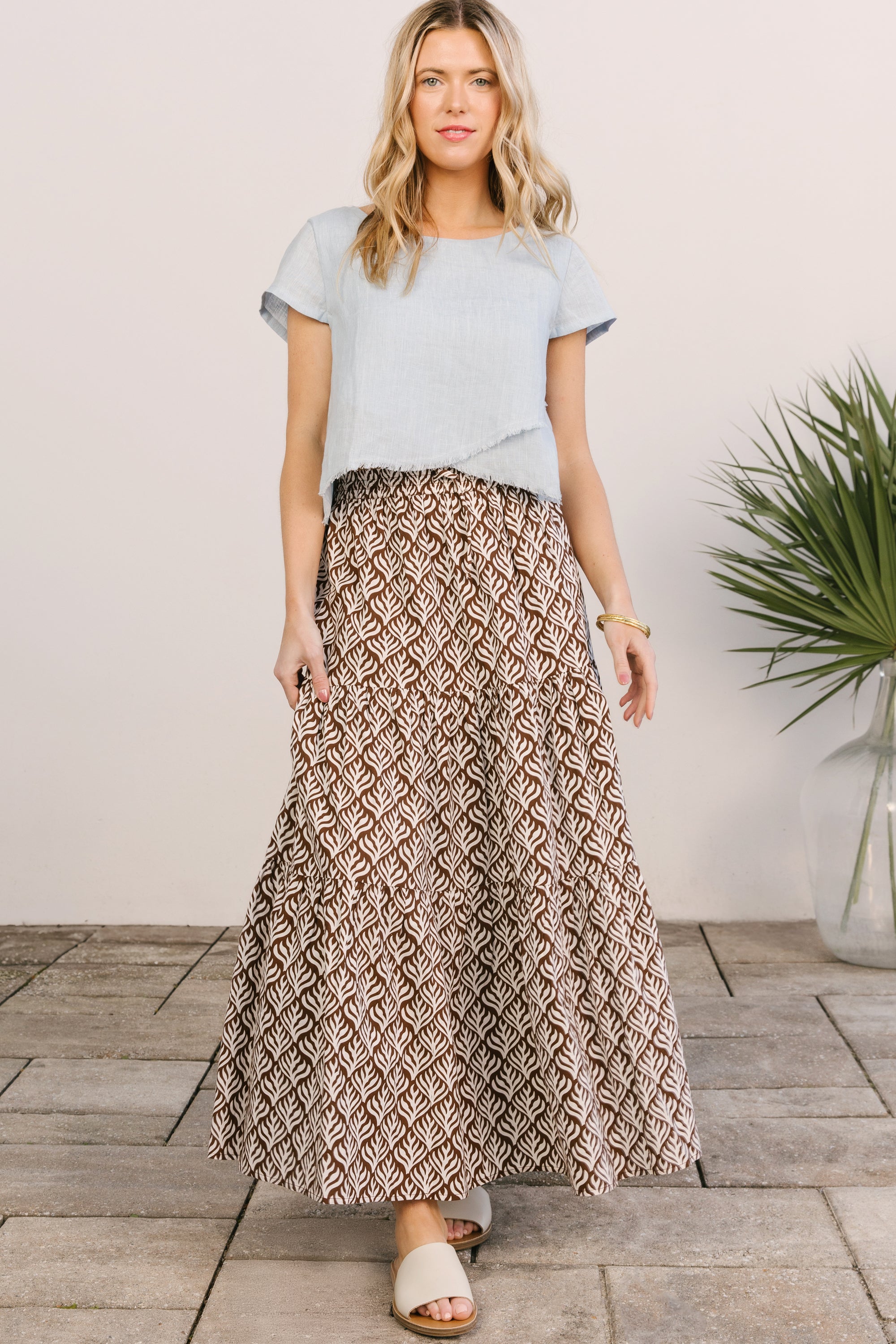 resort maxi skirt chocolate flora