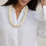 Becasa-White Bone Beads