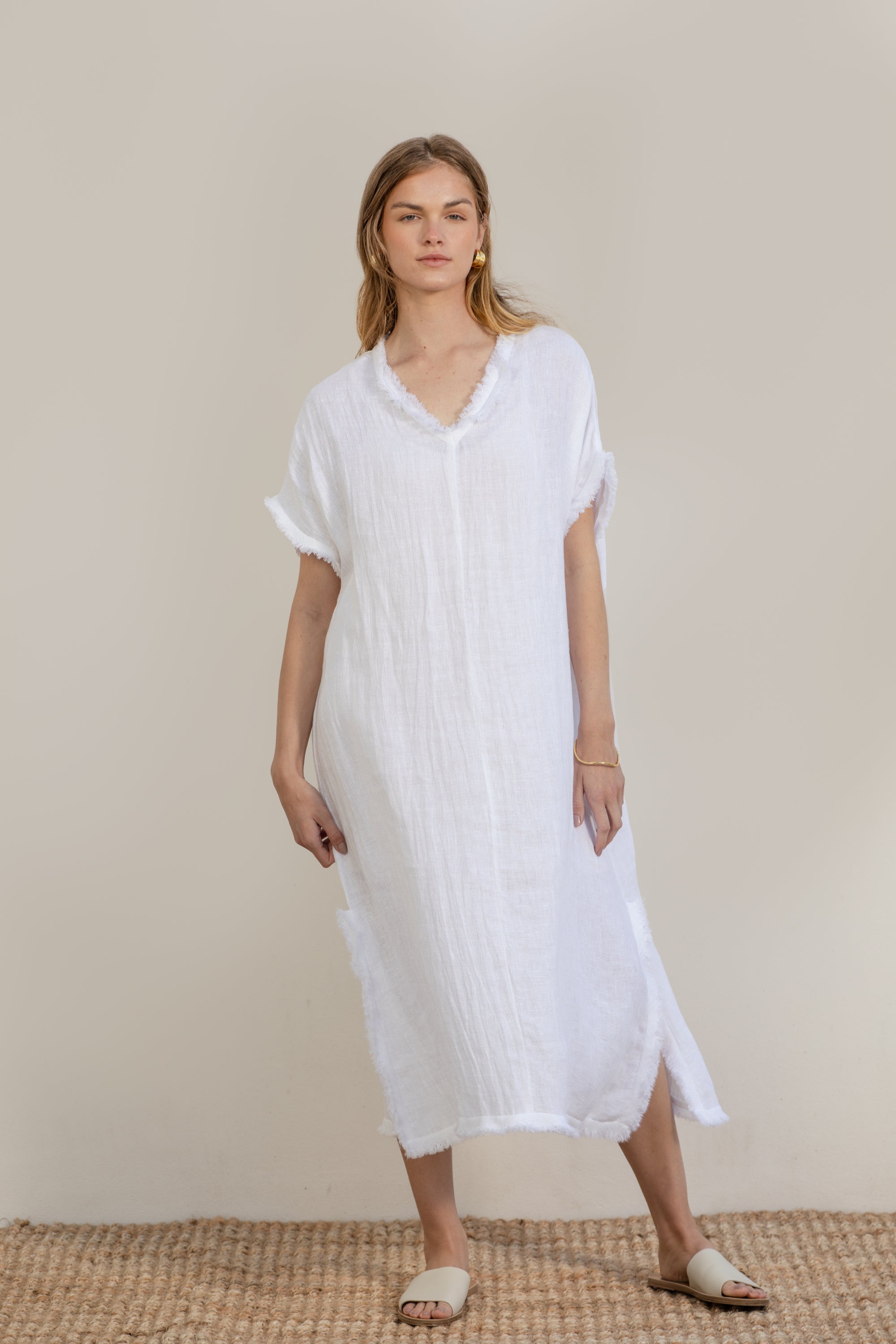 Fringe-Linen-Maxi-White
