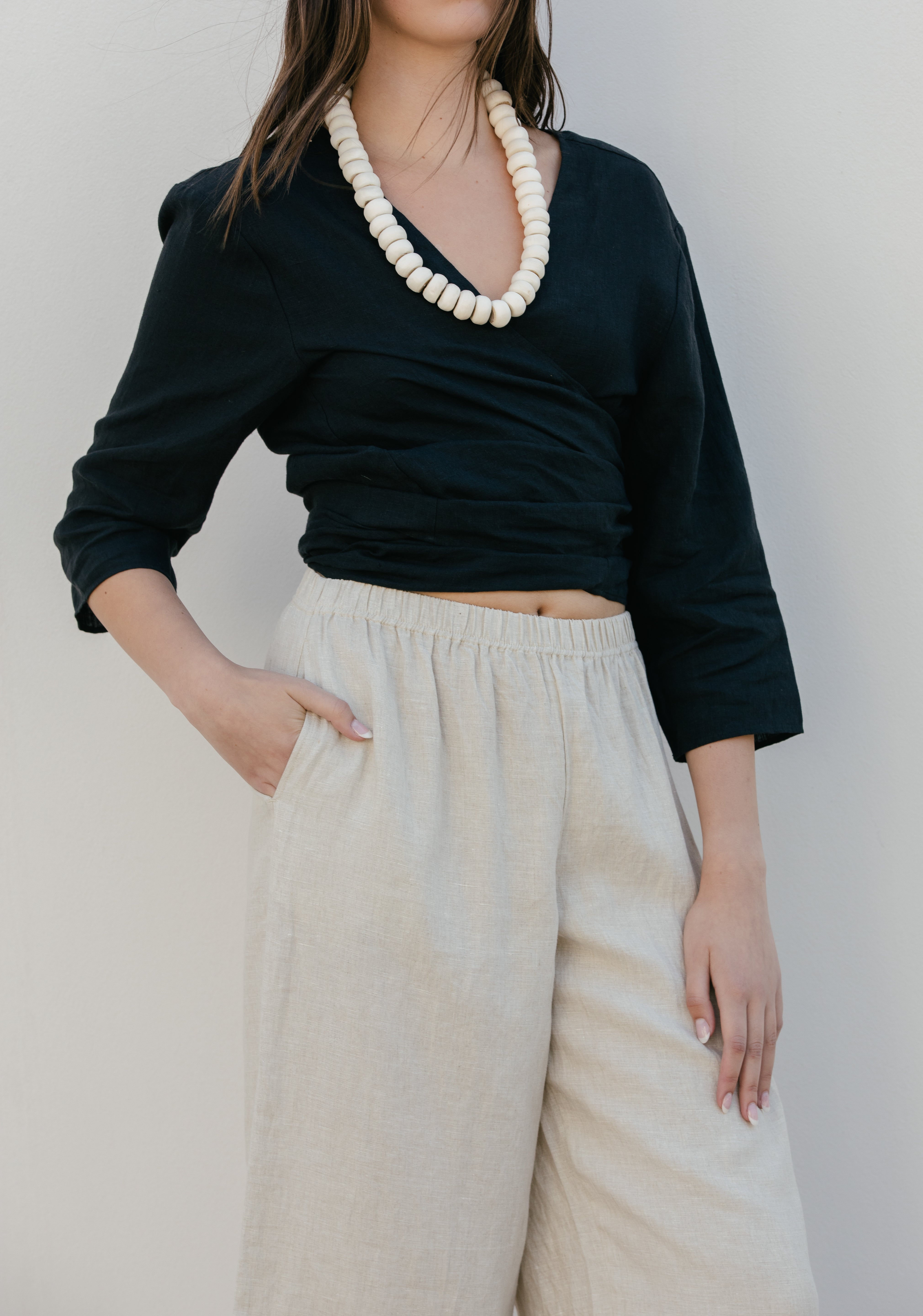 Linen-Wrap-Top-Black