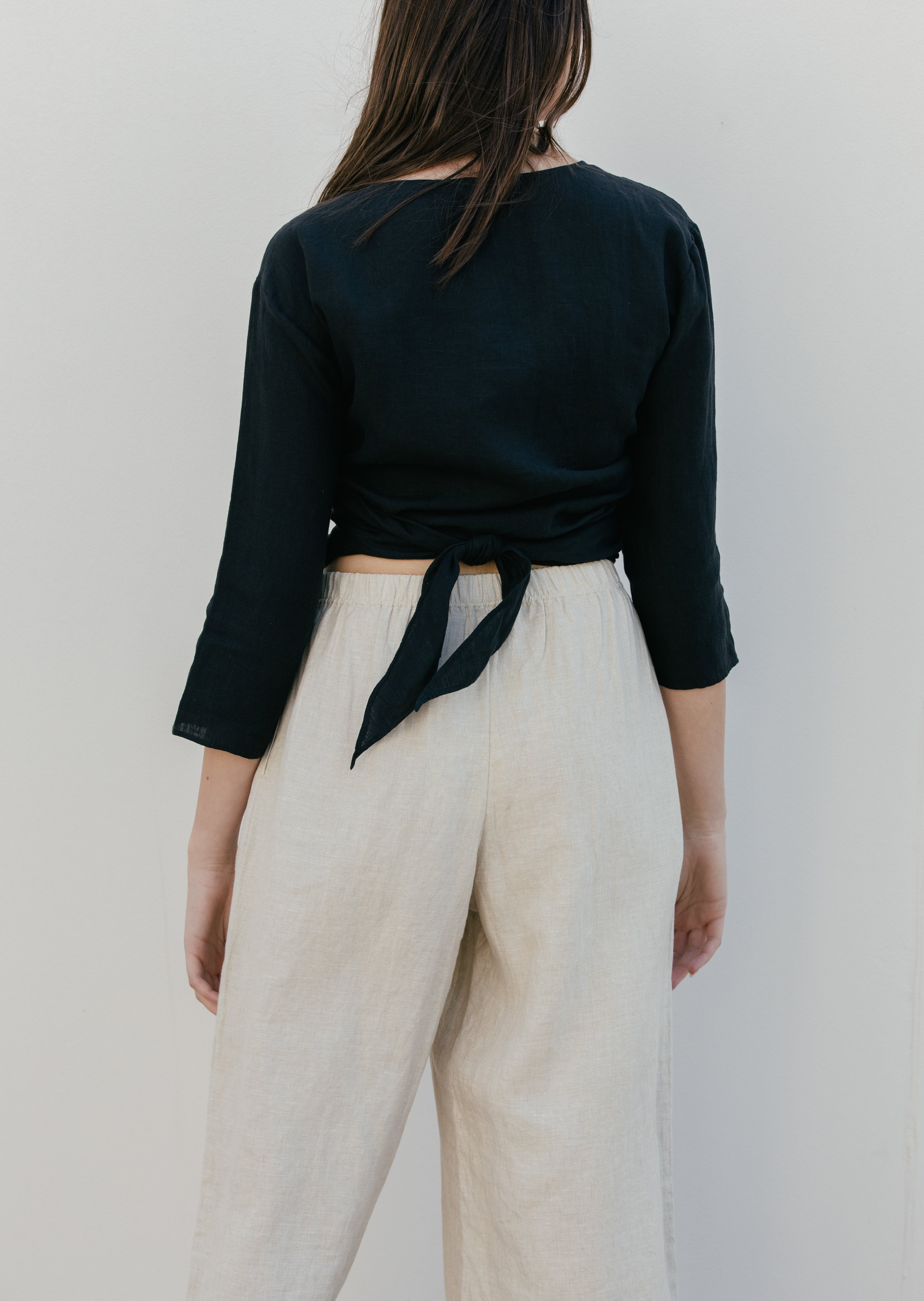 Linen-Wrap-Top-Black