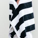 Classic Stripes Beach Towel - Black