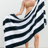 Classic Stripes Beach Towel - Black