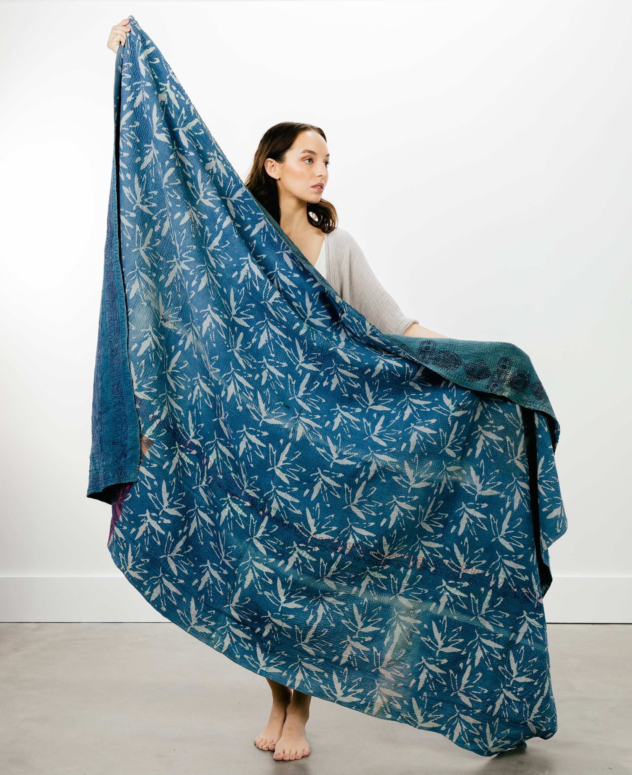 Indigo Kantha Quilt