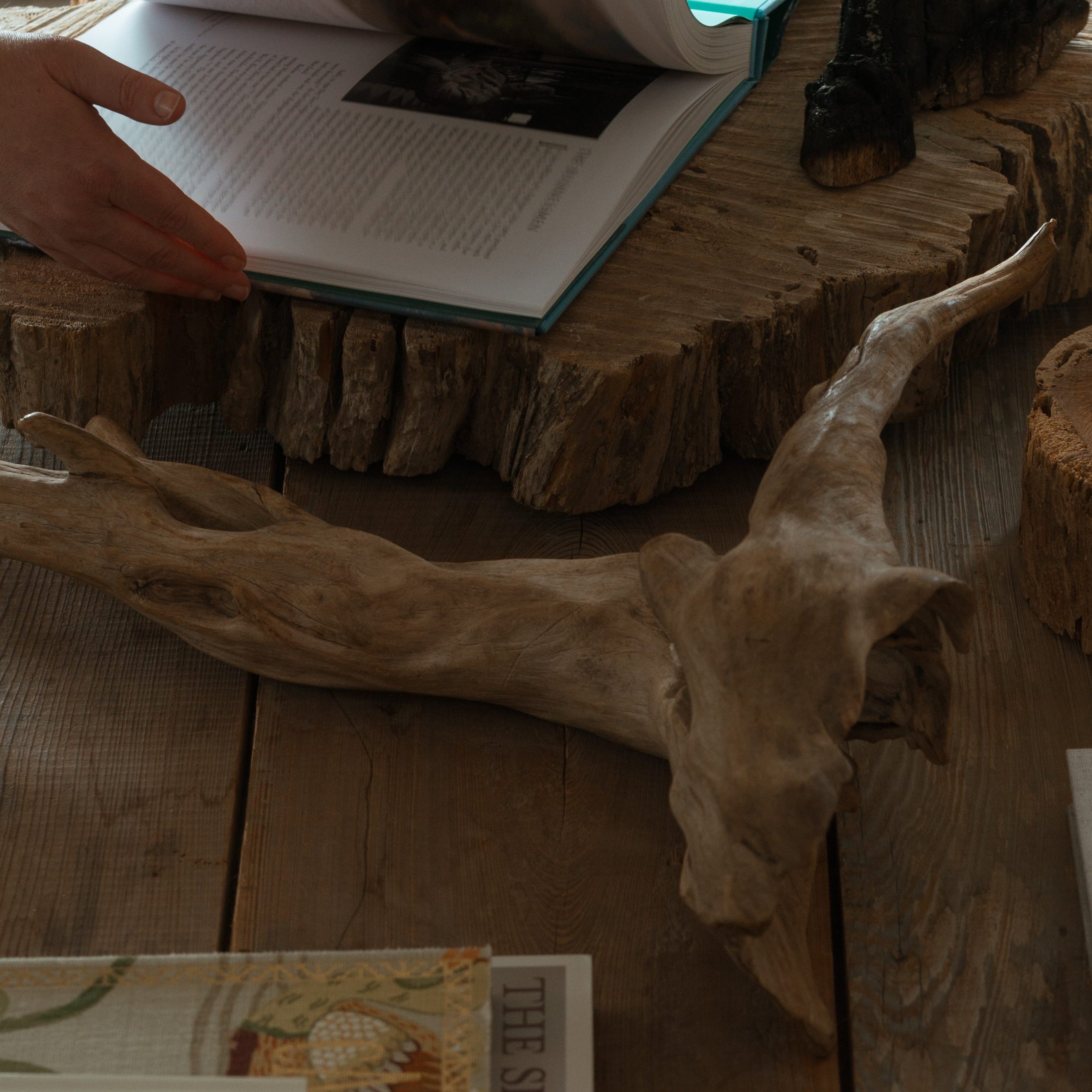 A styled coffee table