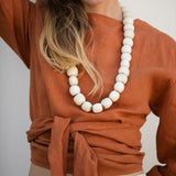 Linen Wrap Top - Rust