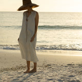 Betsy Maxi Dress - Egret Stripe
