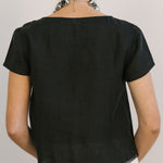 midi fringe top black 