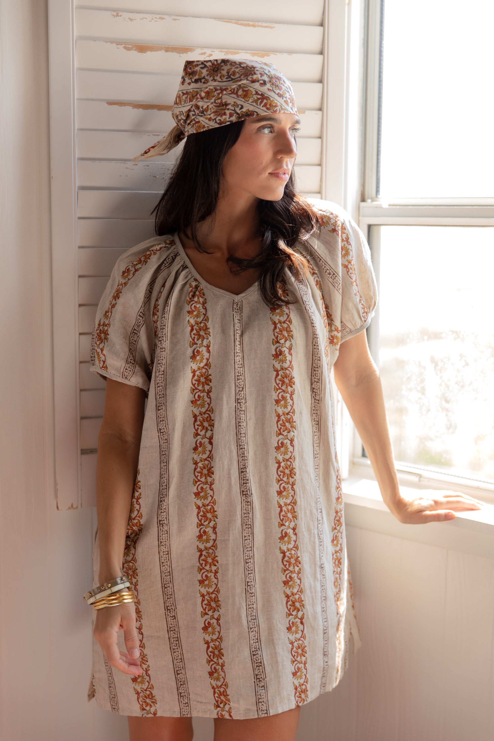 Amelia Mini Dress - Midden Stripe