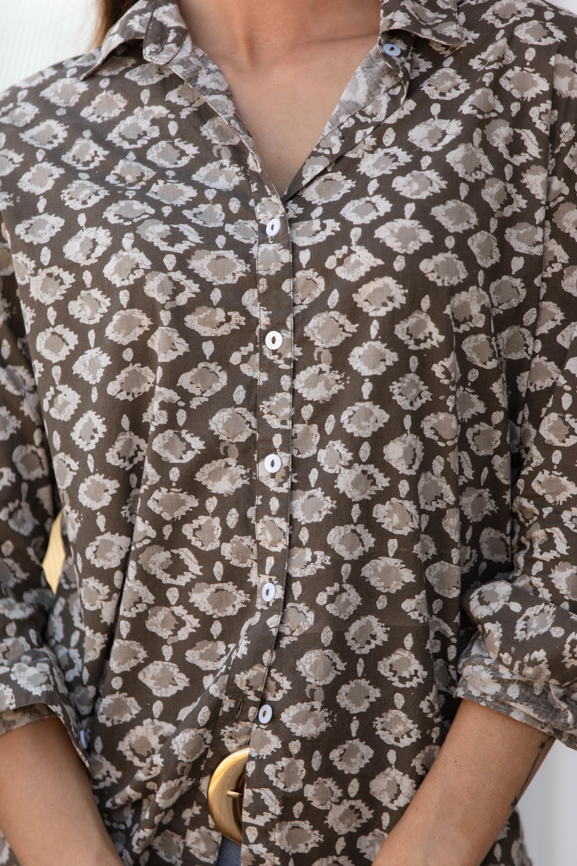 Cotton Keepsake Button Down - Dune Thicket