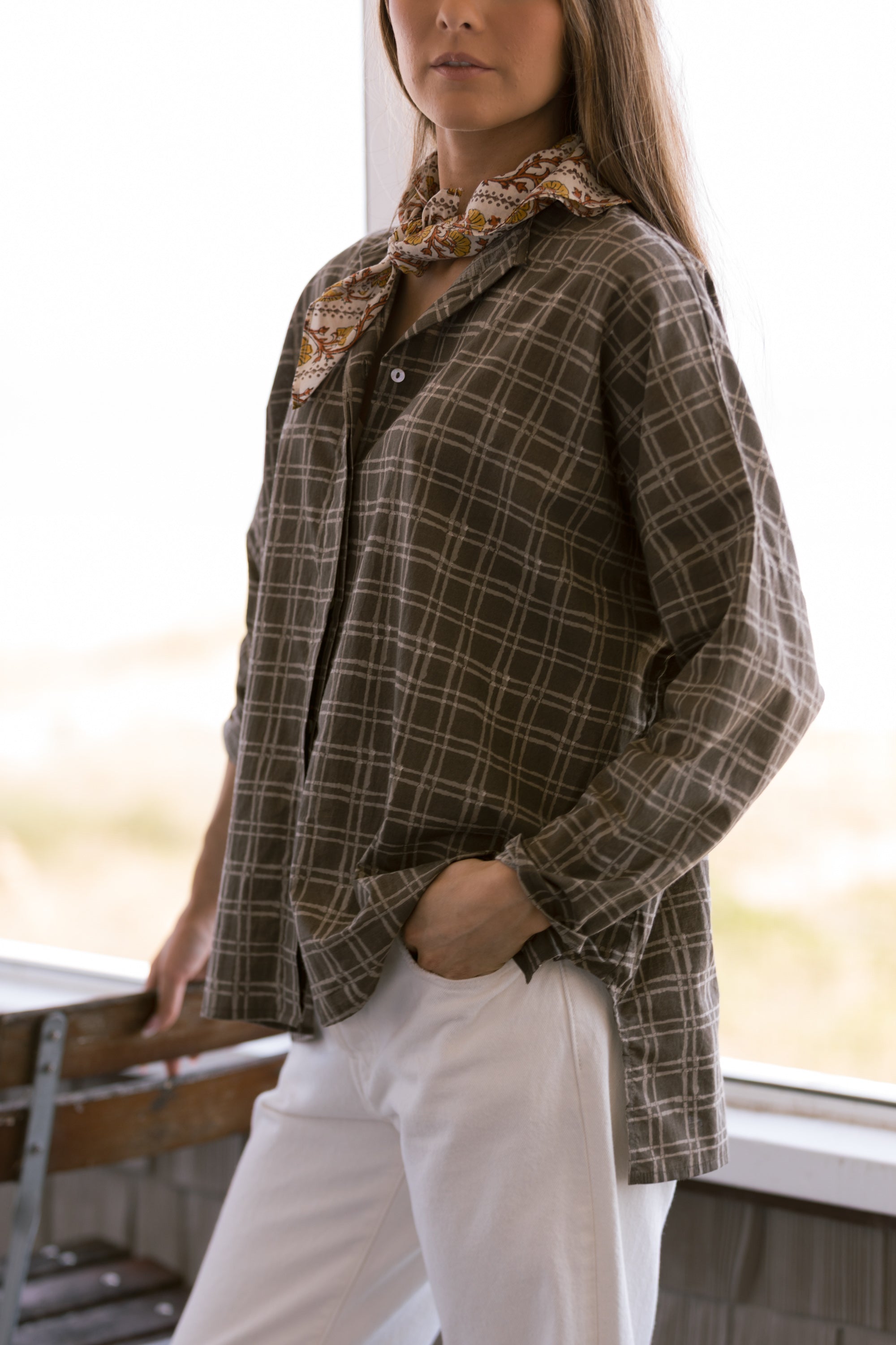 Cotton Sunset Shirt - Sawgrass Check