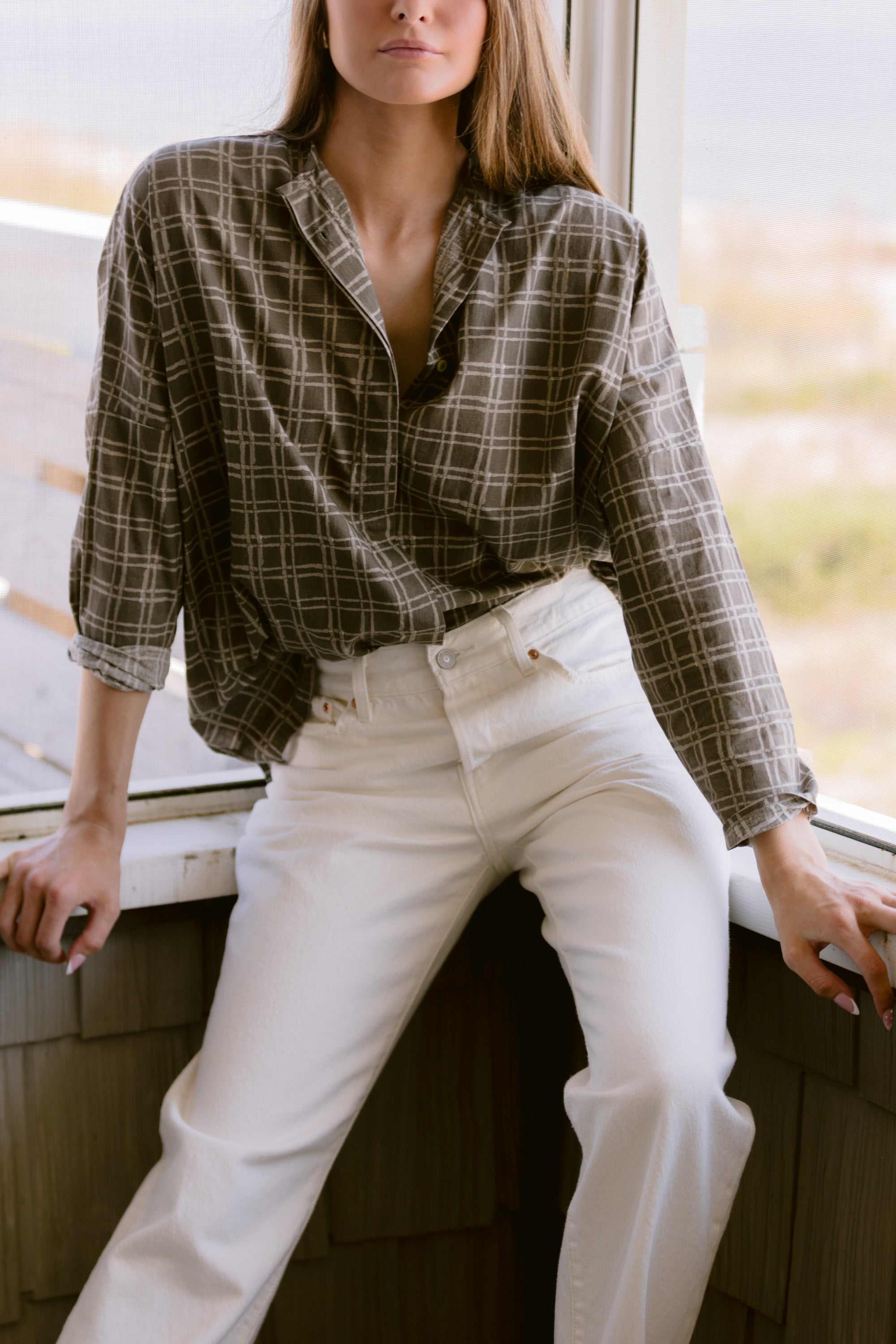 Cotton Sunset Shirt - Sawgrass Check