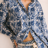 Easygoing Cotton Shirt - Indigo Bloom