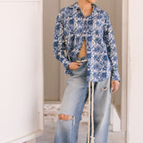 Easygoing Cotton Shirt - Indigo Bloom