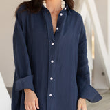 Easygoing Linen Maxi Dress - True Navy
