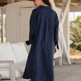 Easygoing Linen Maxi Dress - True Navy