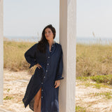 Easygoing Linen Maxi Dress - True Navy