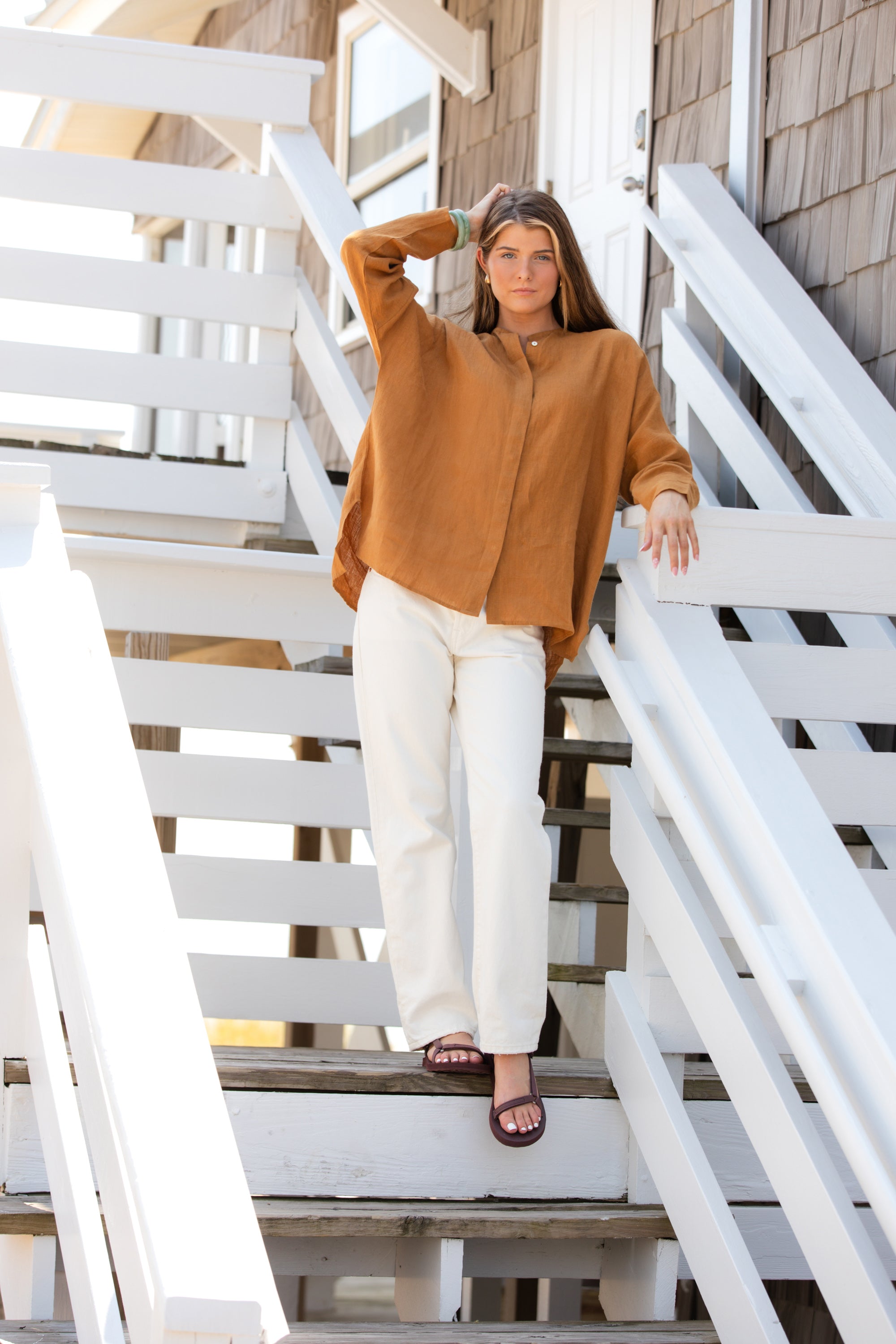 Linen Sunset Shirt - Amber