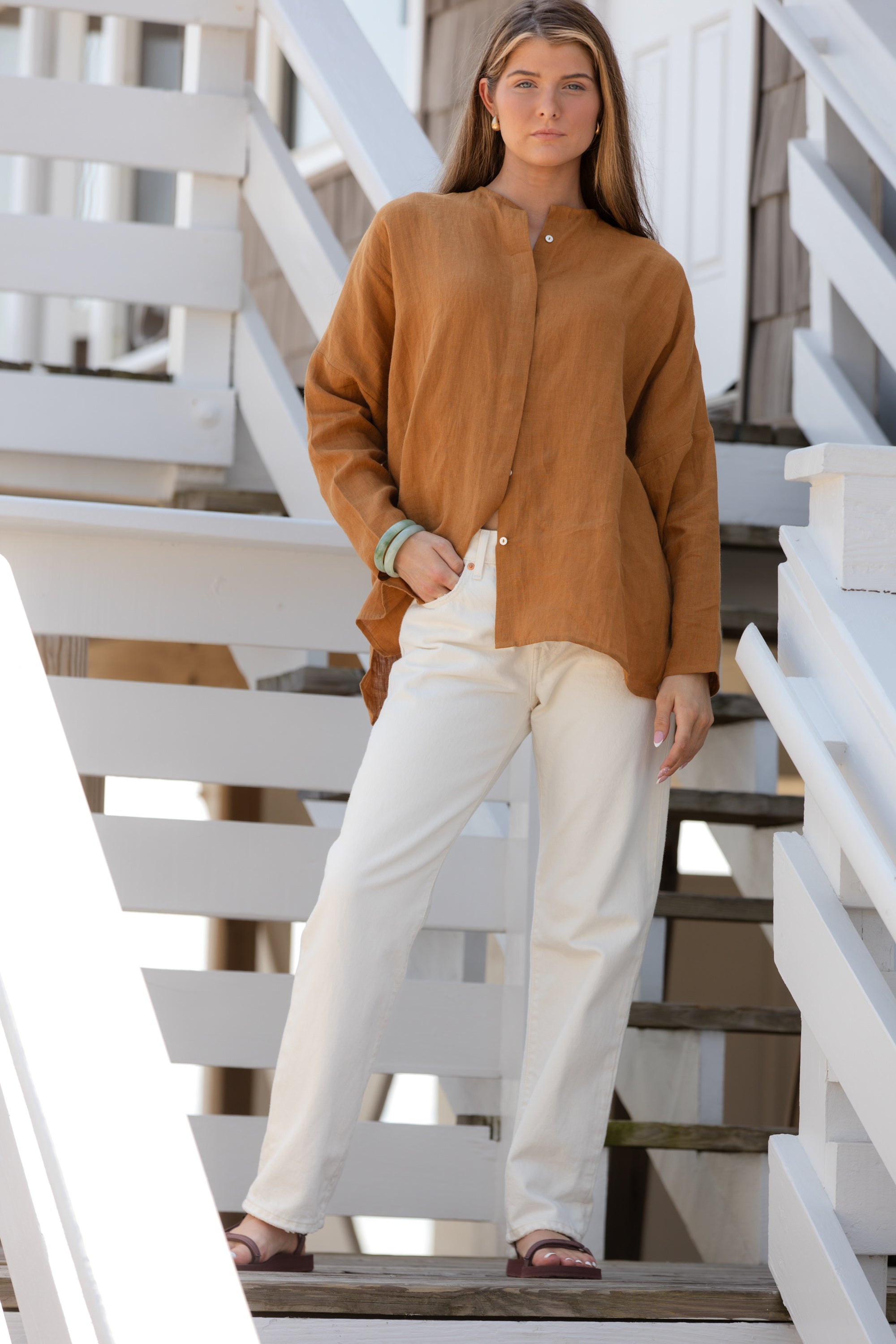 Linen Sunset Shirt - Amber