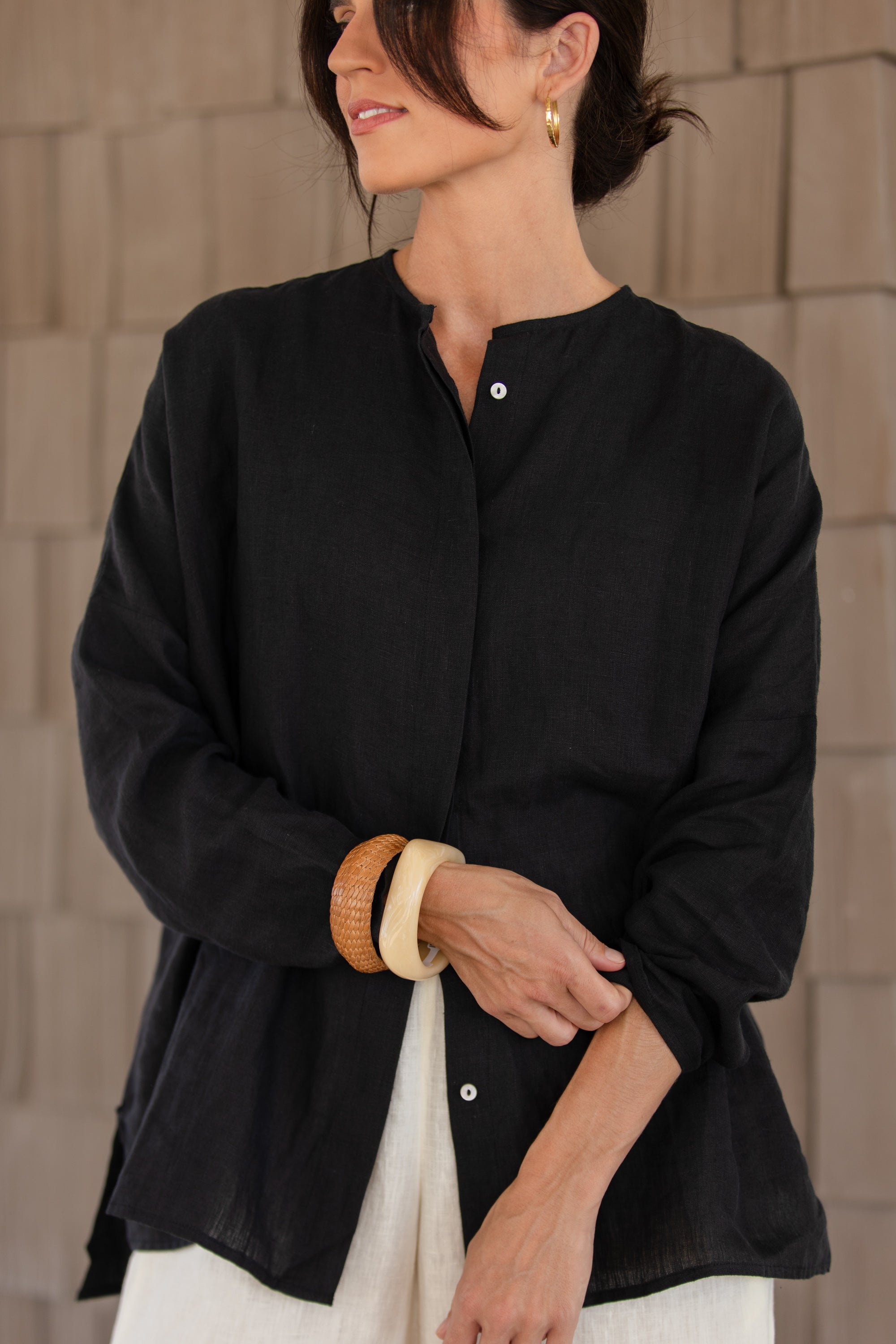 Linen Sunset Shirt - Black