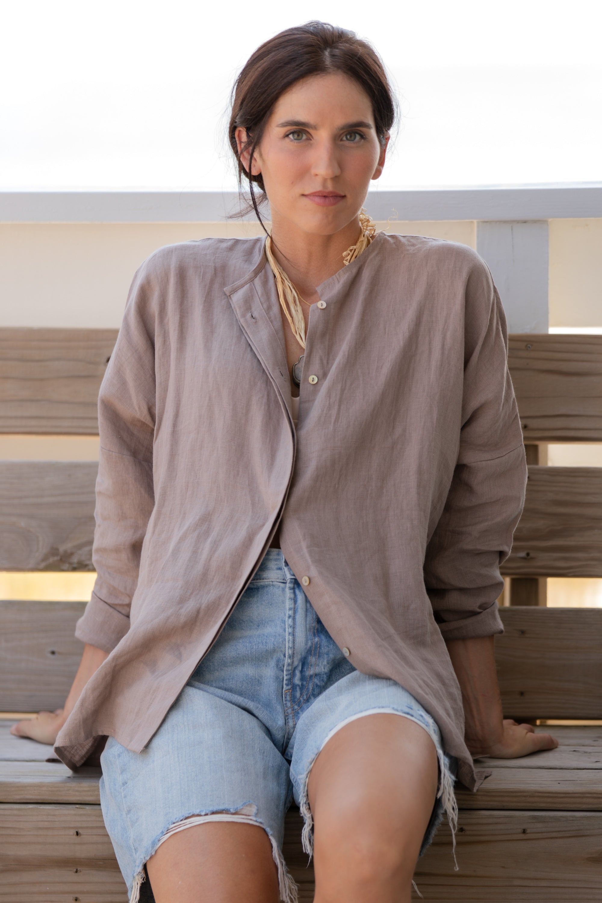 Linen Sunset Shirt - Driftwood