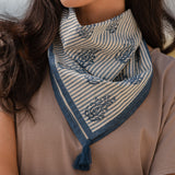 Cotton Bandana - Indigo Ticking Stripe