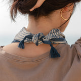 Cotton Bandana - Indigo Ticking Stripe