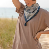 Cotton Bandana - Indigo Ticking Stripe