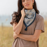 Cotton Bandana - Indigo Ticking Stripe