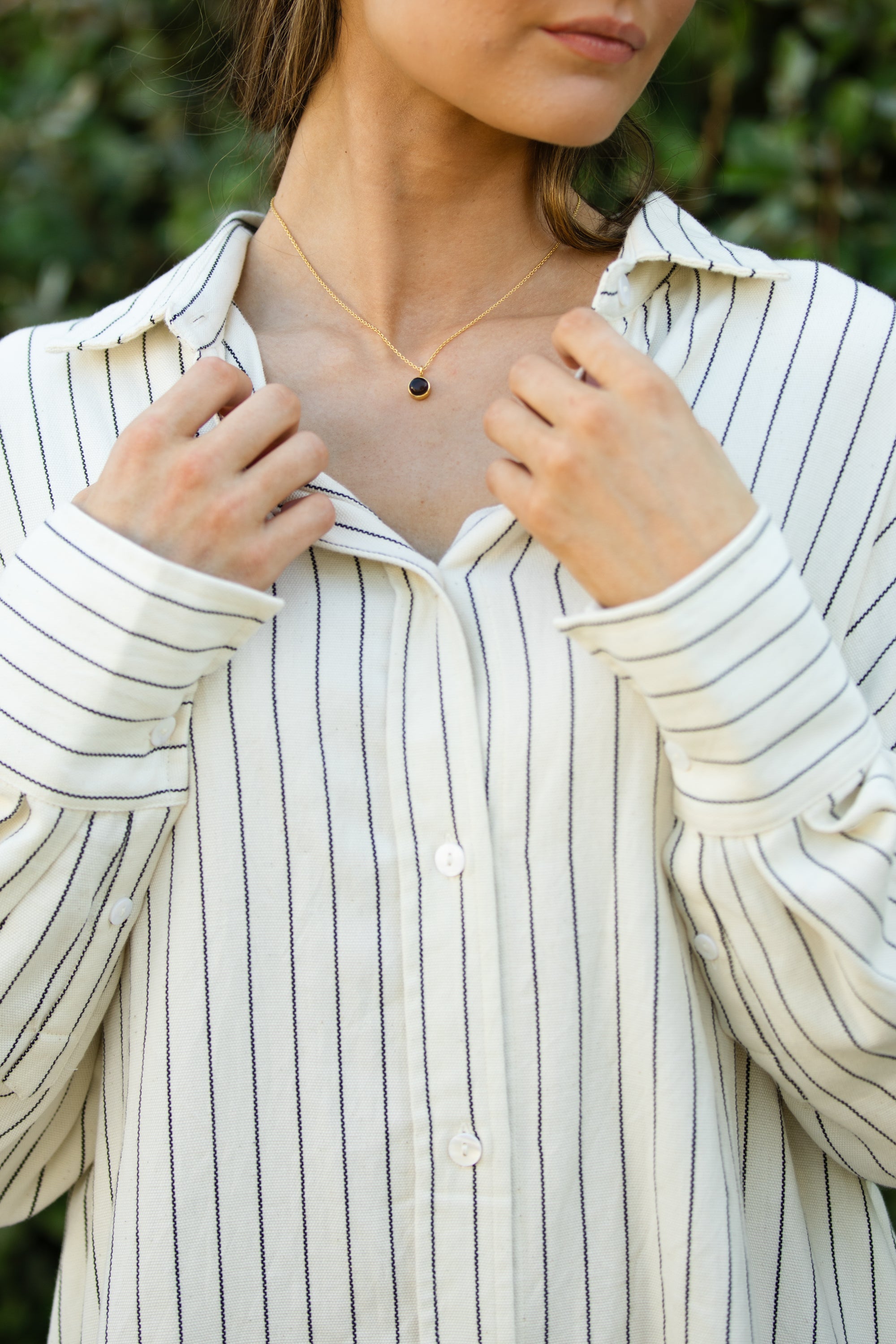 Glow Bezel Necklace - Bronze