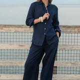 Linen Keepsake Button Down - True Navy