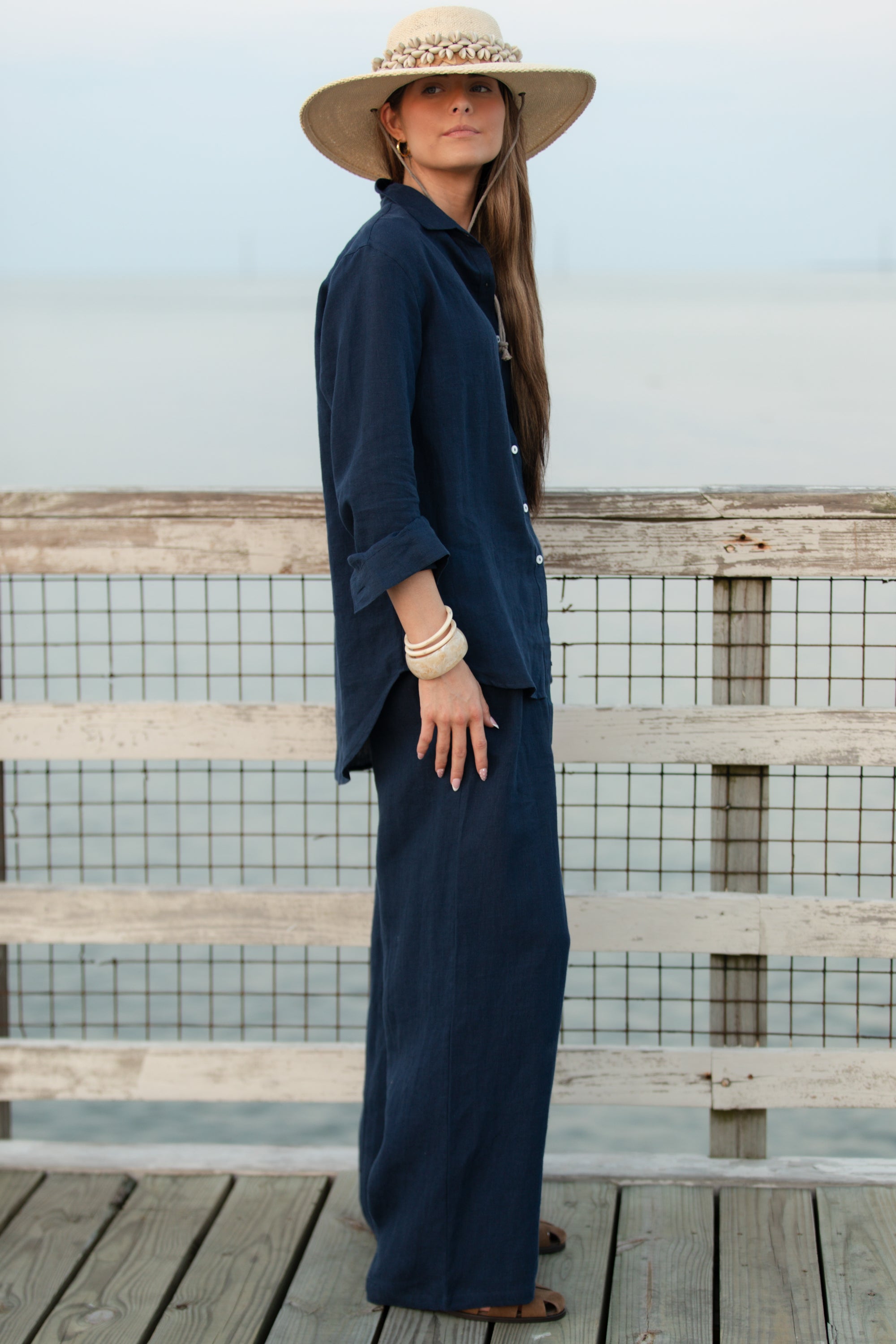 Linen Keepsake Button Down - True Navy