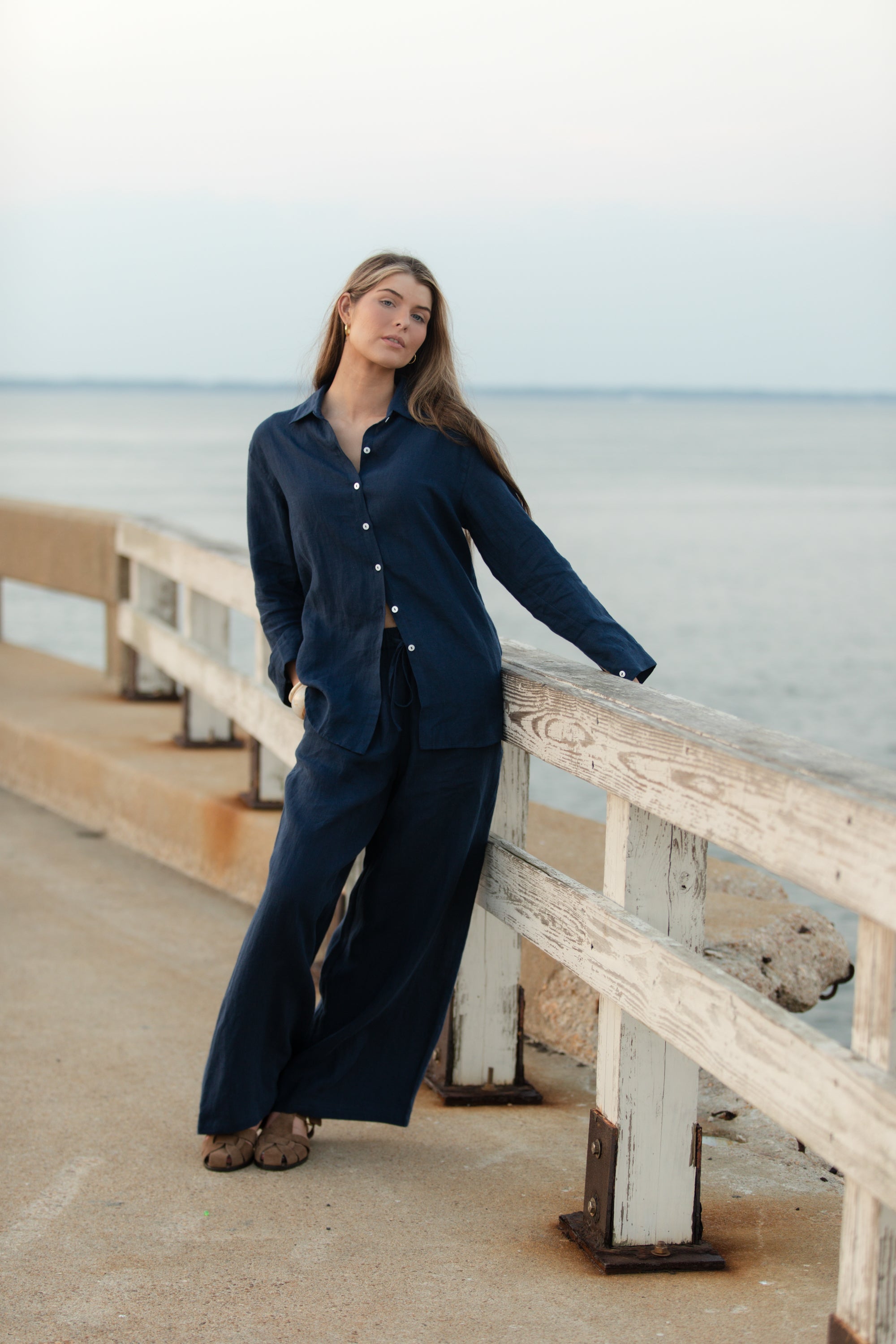 Linen Keepsake Button Down - True Navy