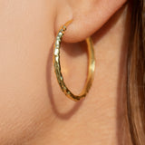 Thin Hammered Hoop - 1 in
