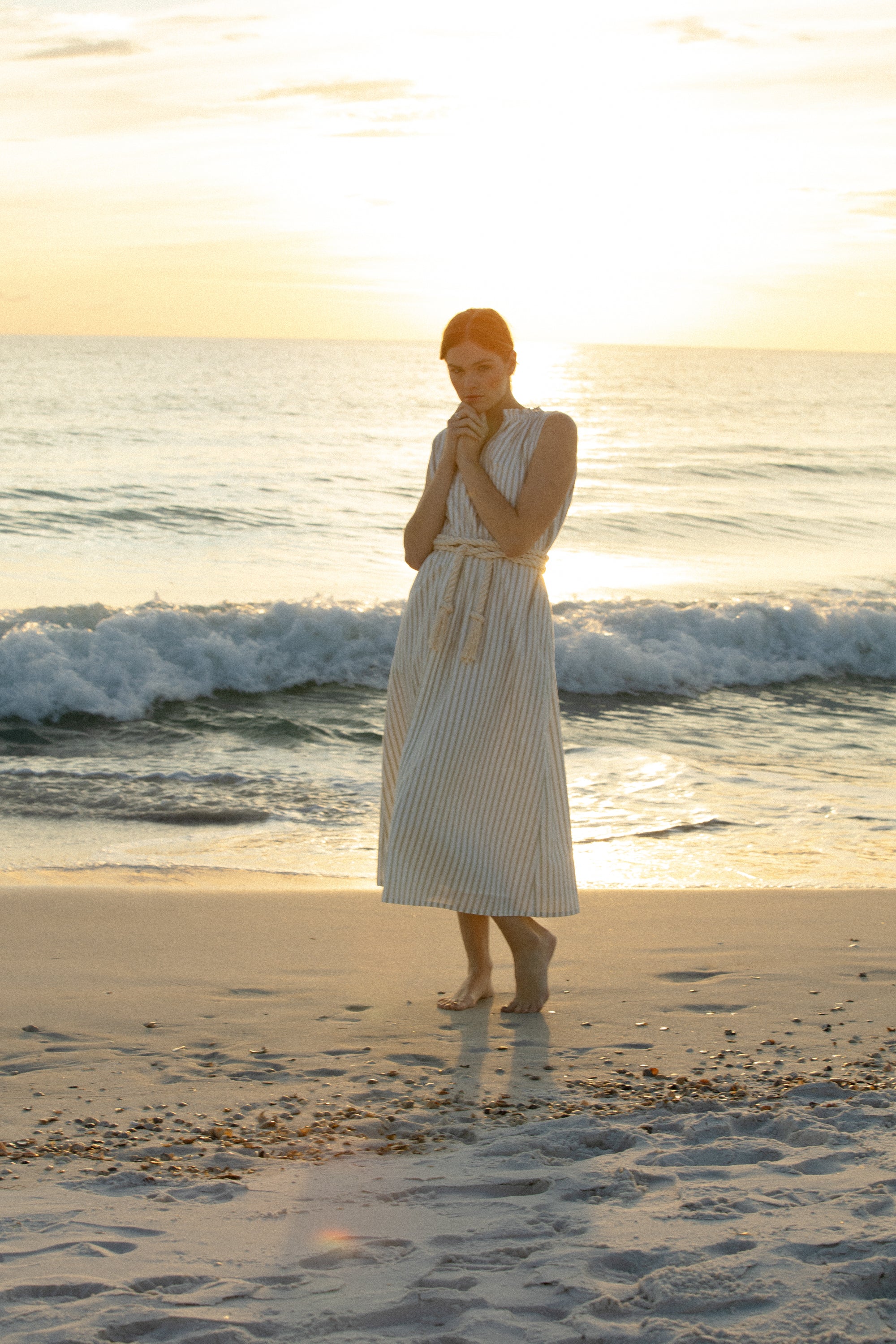 betsy maxi dress egret stripe