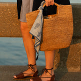 Cotton Bandana - Indigo Ticking Stripe