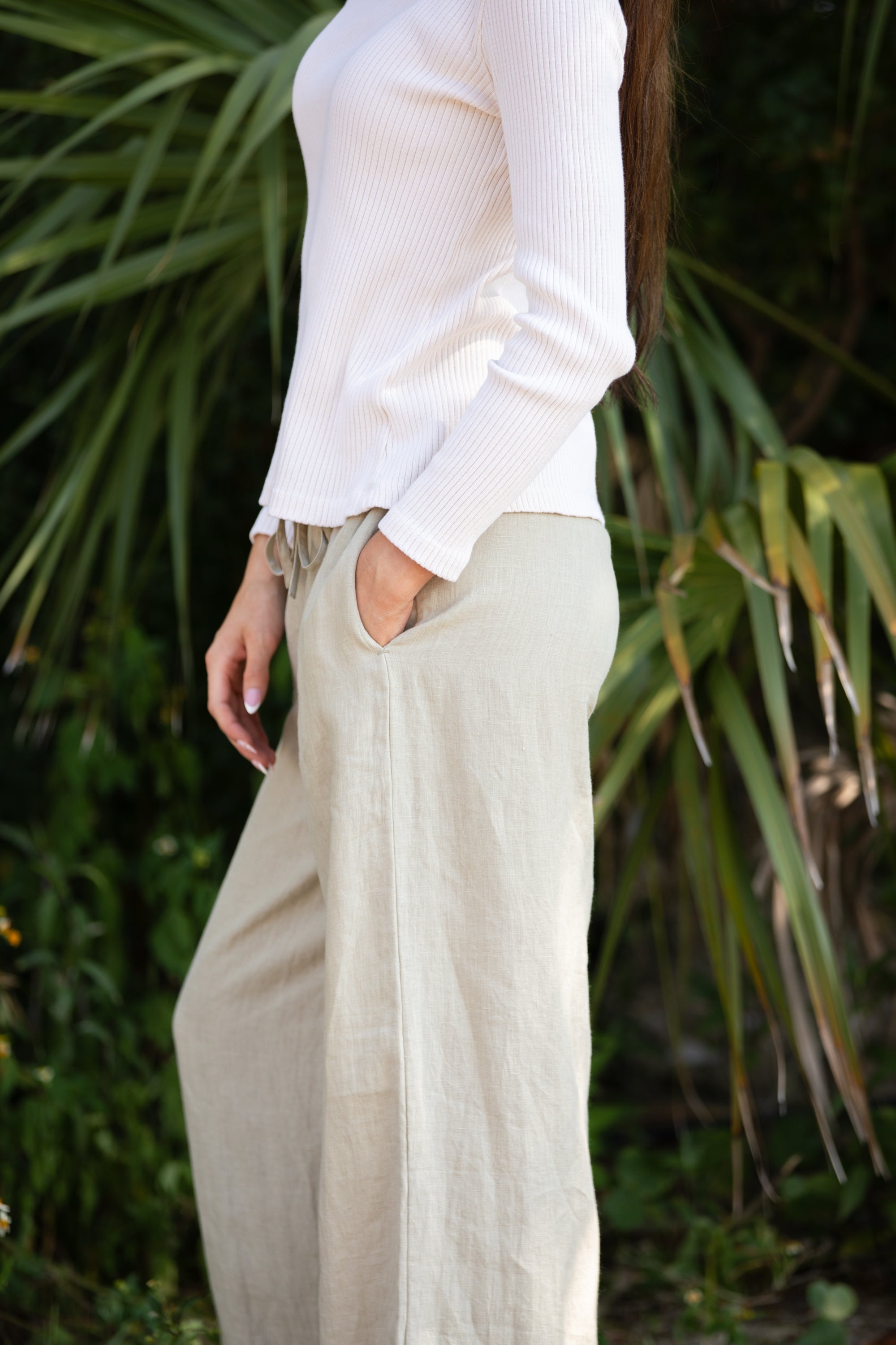Club Linen Pant - Abbey Stone