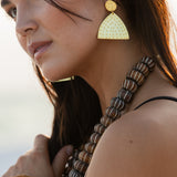 Becasa gold crest earrings