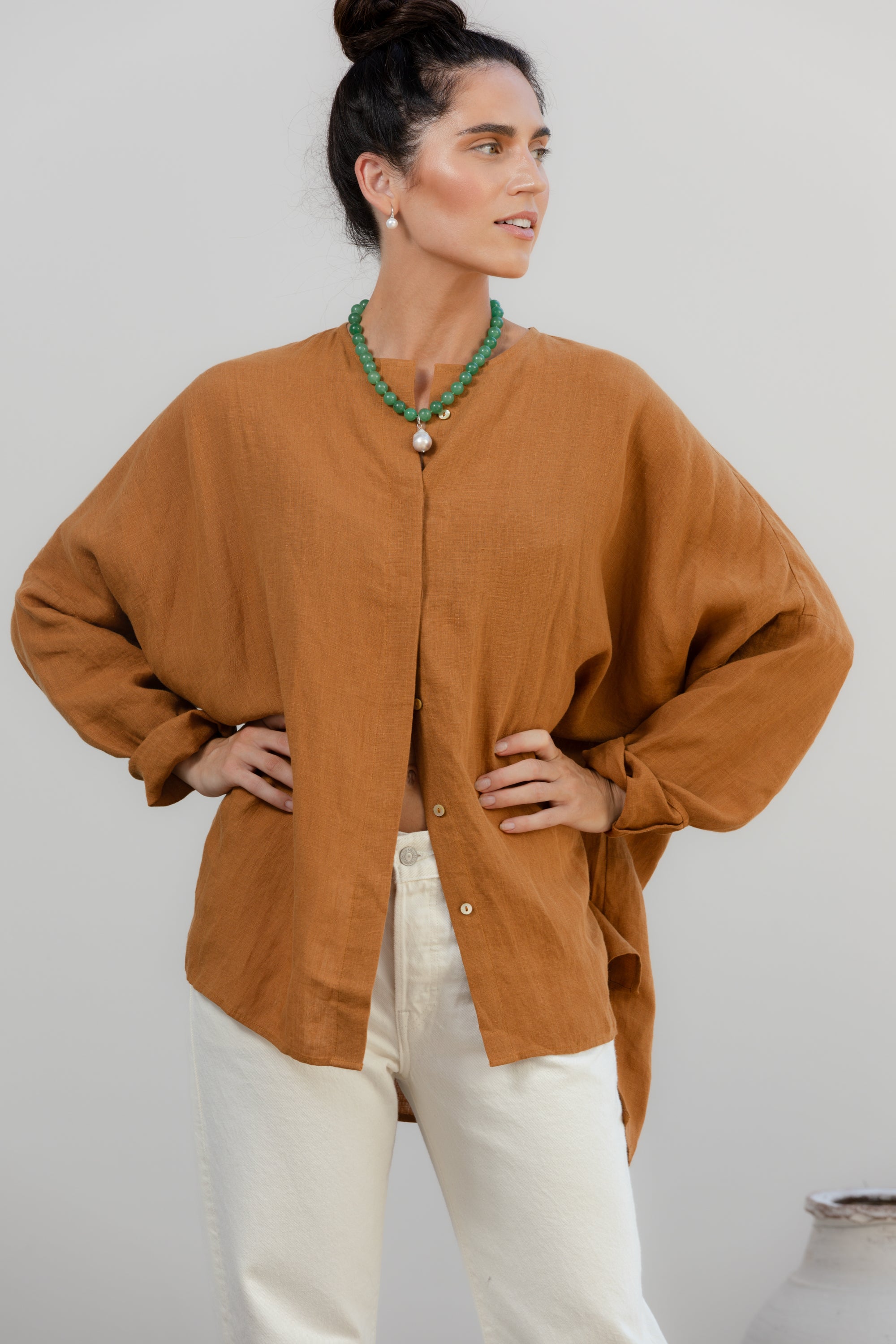 Becasa-Linen-Sunset-Shirt-Amber