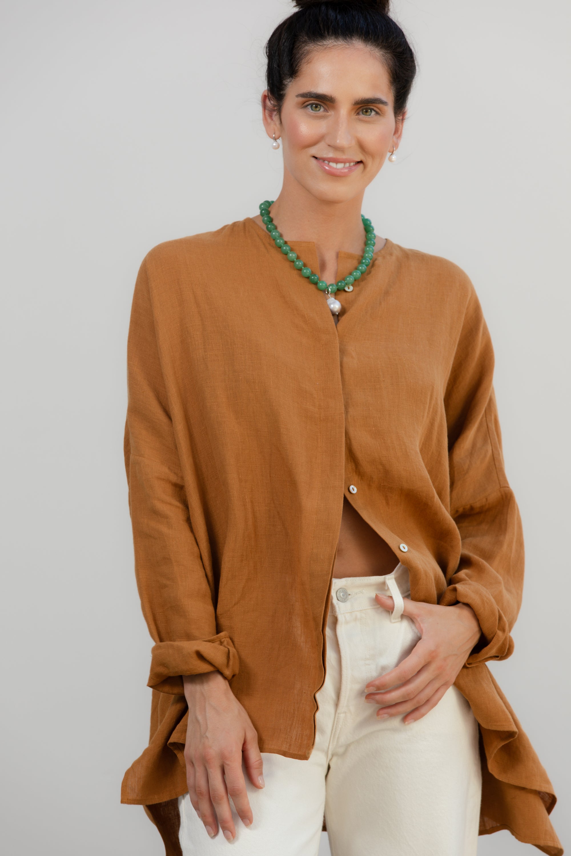 Becasa-Linen-Sunset-Shirt-Amber